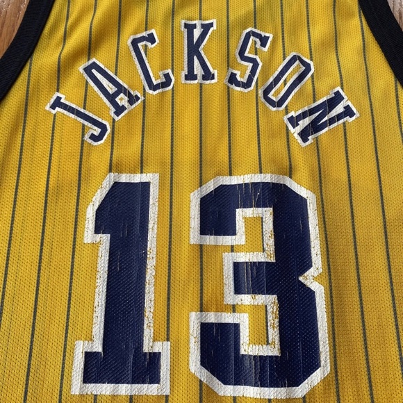 Vintage Marc Jackson Indiana Pacers Gold Champion Jersey size 44 - Picture 8 of 8